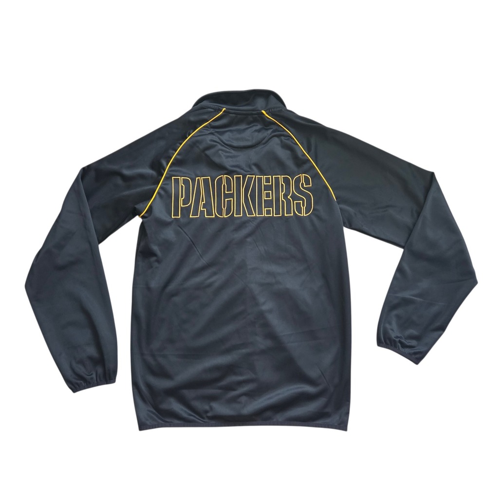 NFL Green Bay Packers Jacket Mens Small Full‎ Zip Track Jacket Black